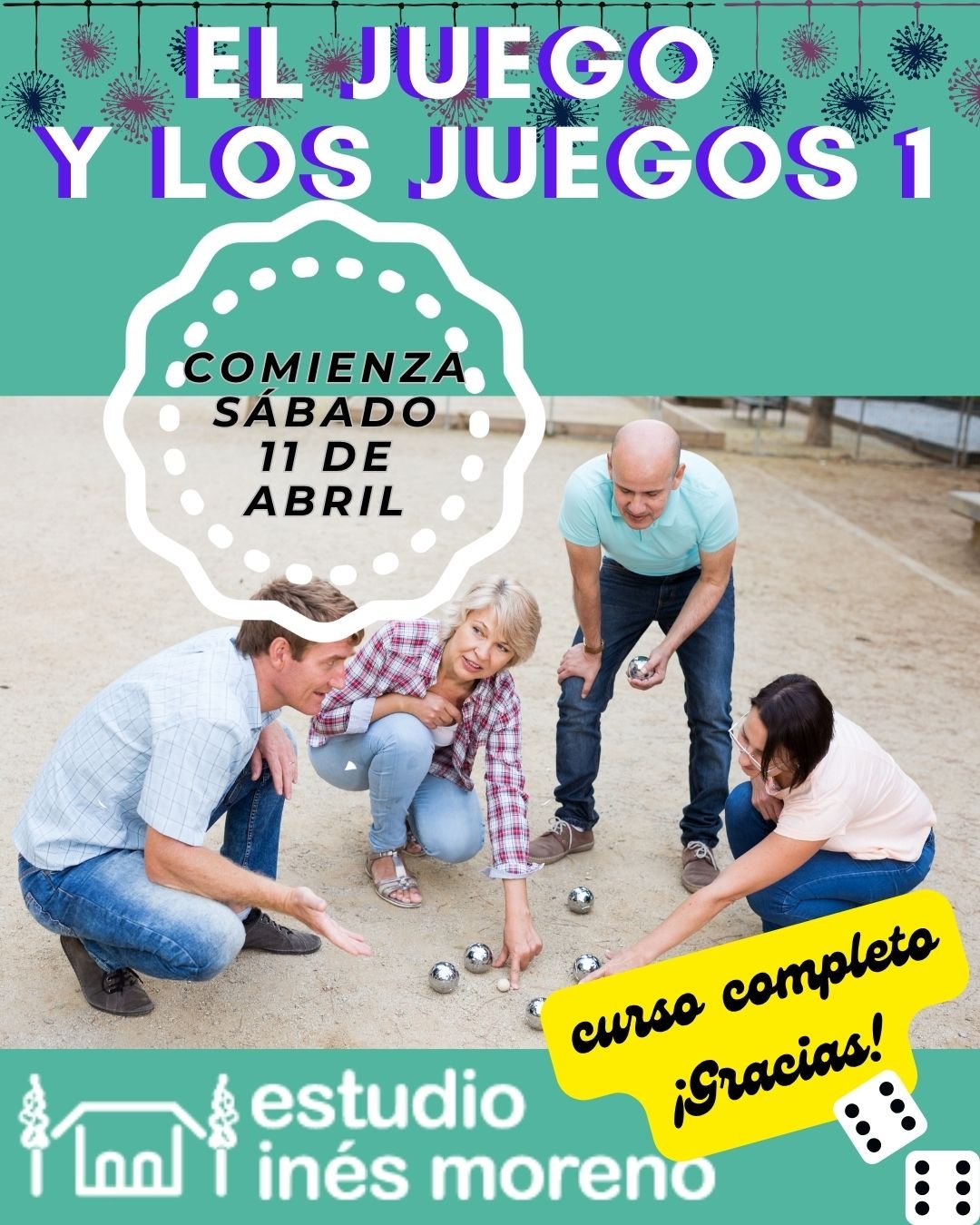 BIENVENIDOS JUGADORES!!!
Valientes de hacer un curso de juego... Animandose a transnsformar y transformarse-
A vivenciar el aprendizaje de HABILIDADES, CONDUCTAS Y CONTENIDOS que esta poderosa herramienta nos brinda.
Experiencias significativa, motivadoras y activas. Que potencian el desarrollo cognitivo, emocional y social. 
Esta formación en juego como herramienta, fomenta la creatividad, el pensamiento crítico, la resolución de conflictos y la autorregulación... entre tantos otros temas...
HOY COMIENZAN EL CURSO EL JUEGO Y LOS JUEGOS Y EL 1er AÑO DE LA ESCUELA DE JUEGO..